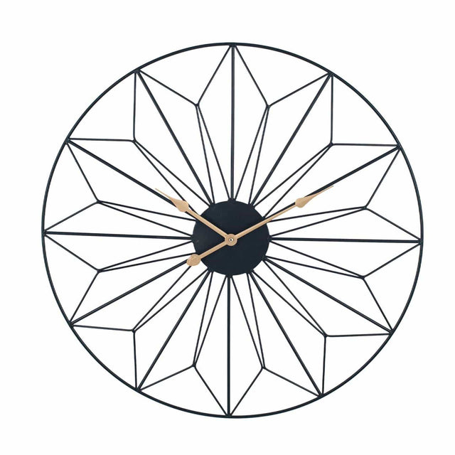 Ruma Black & Gold Metal Geo Round Wall Clock | Home  Accents | Rūma