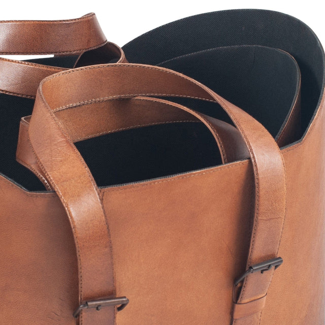 Ruma Vintage Brown Leather S/2 Handled Storage | Home Accents | Ruma