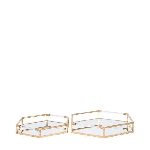 Ruma Gold Mirror Set of 2 Trays | Home Accents | Rūma