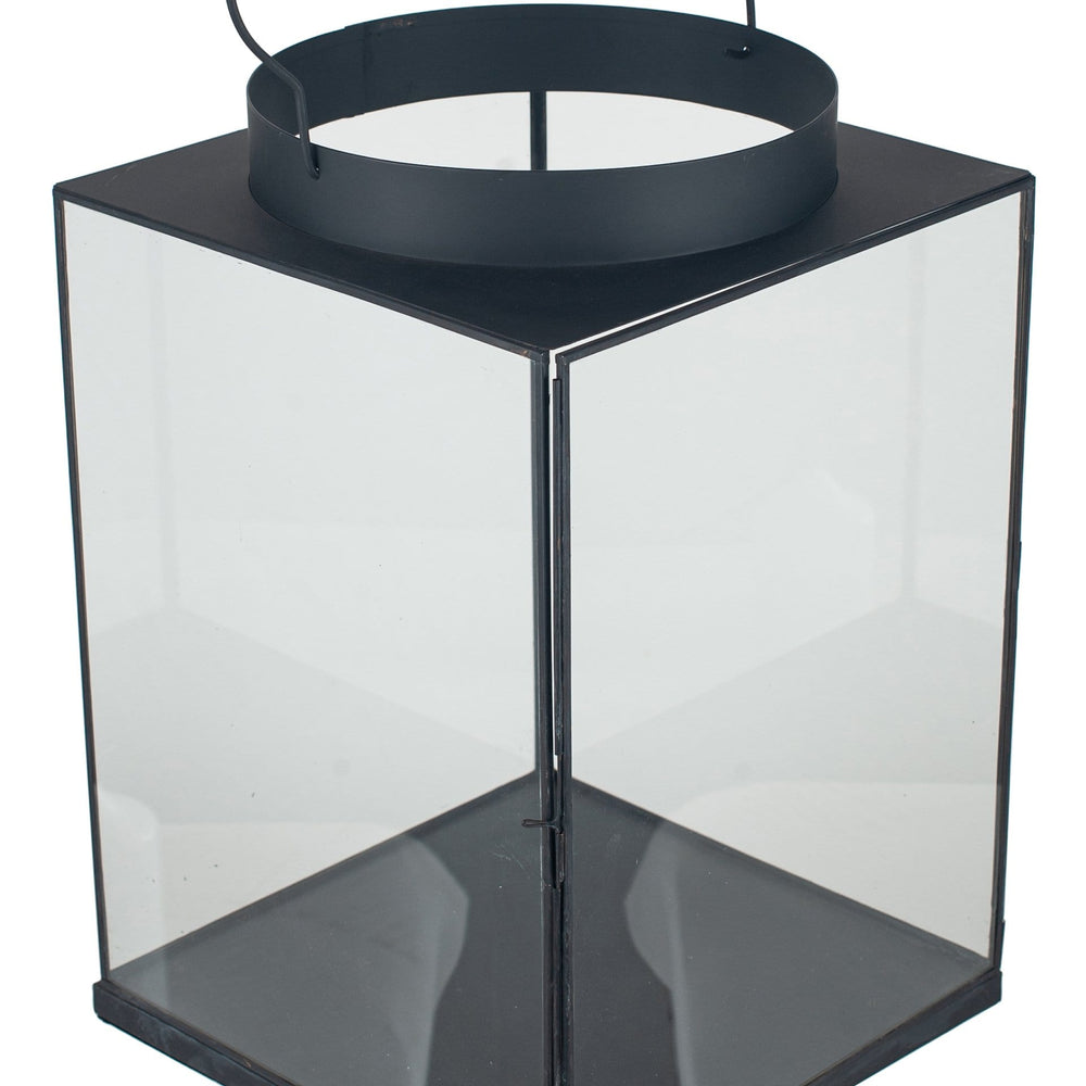 Ruma Matt Black Metal and Glass Large Square Lantern | Home Accents | Rūma