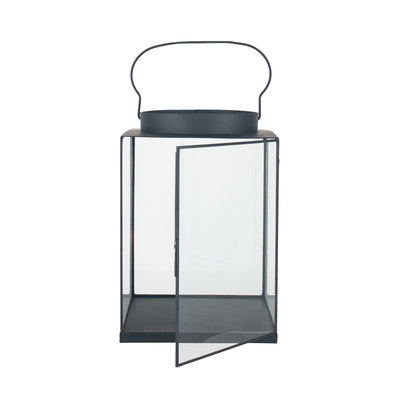 Ruma Matt Black Metal and Glass Small Square Hurricane | Home Accents | Rūma