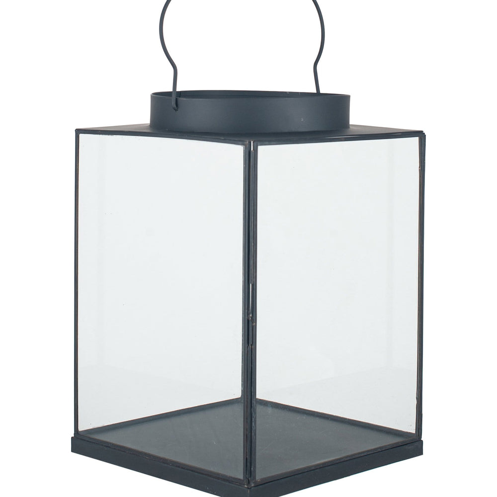 Ruma Matt Black Metal and Glass Small Square Hurricane | Home Accents | Rūma