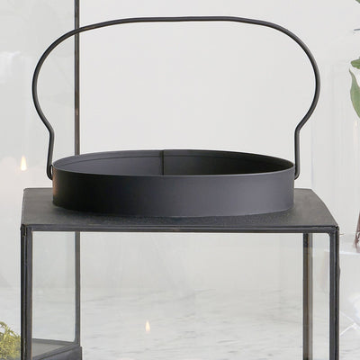 Ruma Matt Black Metal and Glass Small Square Hurricane | Home Accents | Rūma