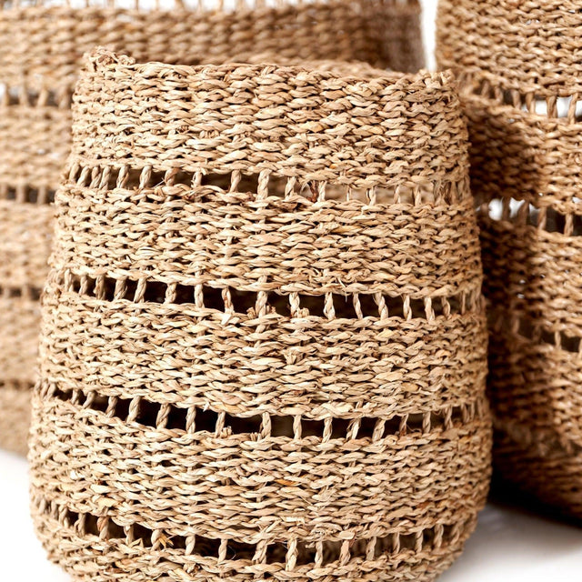 Ruma Woven Natural Seagrass S/3 Round Storage Baskets | Home  Accents | Rūma