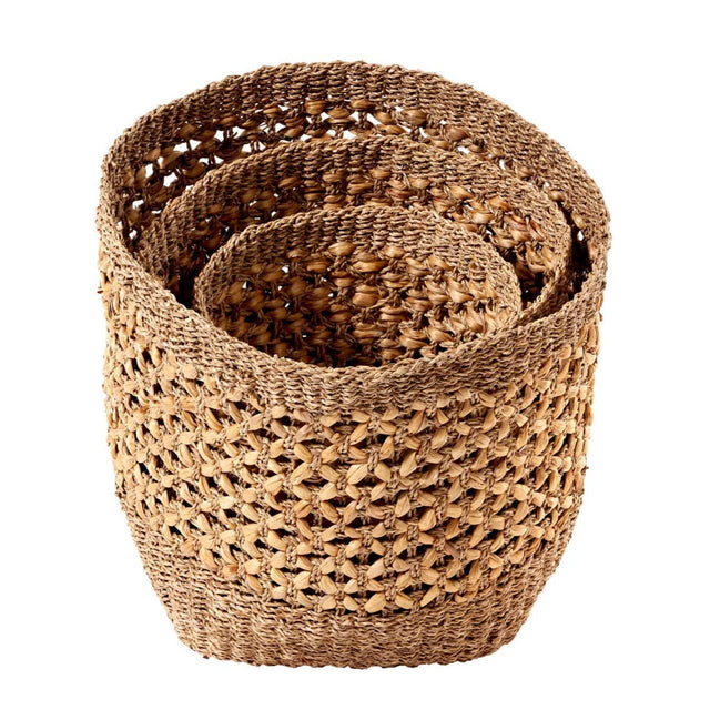 Ruma Woven Natural Tall Round Baskets Set | Home  Accents | Rūma