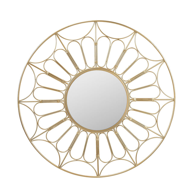 Ruma Gold Cane Effect Round Wall Mirror | Furniture | Rūma