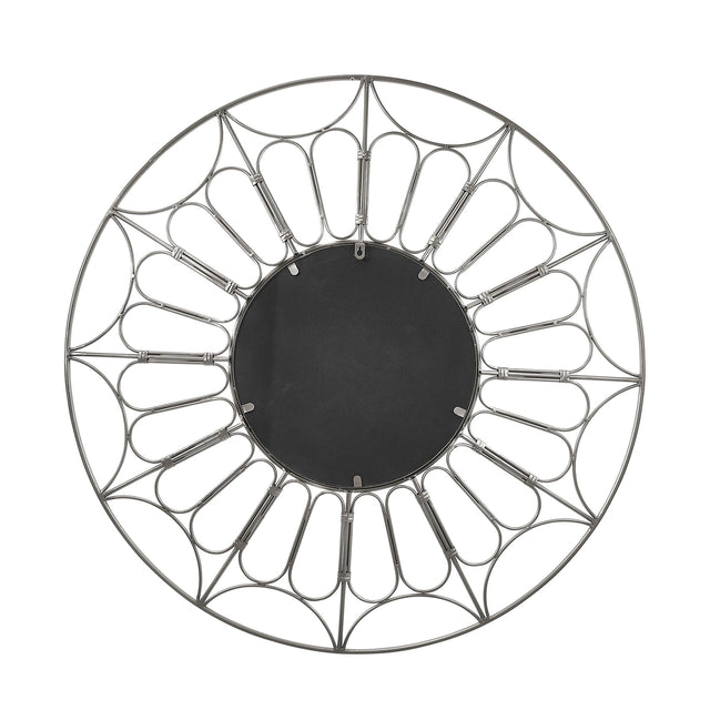 Ruma Silver Cane Effect Round Wall Mirror | Furniture | Rūma