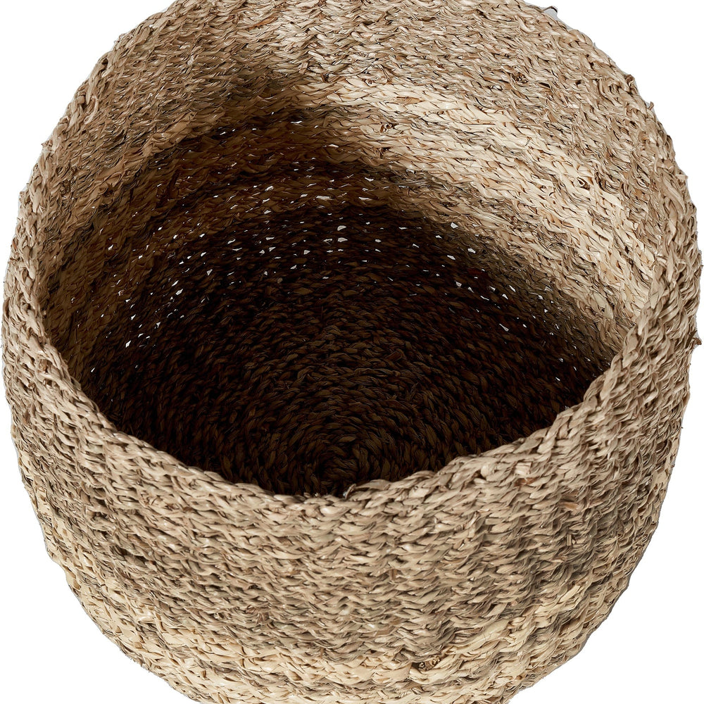 Ruma Woven 2-Tone S/3 Natural Seagrass and Palm Leaf Round Baskets | Home Accents | Rūma