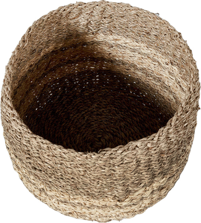 Ruma Woven 2-Tone S/3 Natural Seagrass and Palm Leaf Round Baskets | Home Accents | Rūma