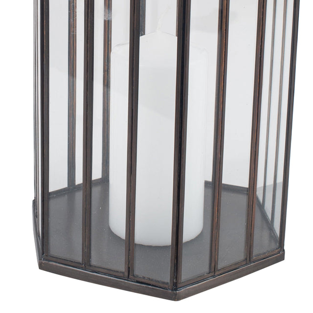 Ruma Black Brass Metal & Glass HexLantern Small | Home Accents | Ruma