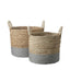 Ruma Banana Leaf Two Tone Set of  2 Natural and Grey Baskets | Home Accents | Rūma