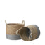 Ruma Banana Leaf Two Tone Set of  2 Natural and Grey Baskets | Home Accents | Rūma