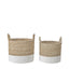 Ruma Banana Leaf Two Tone Set of  2 Natural and White Baskets | Home Accents | Rūma