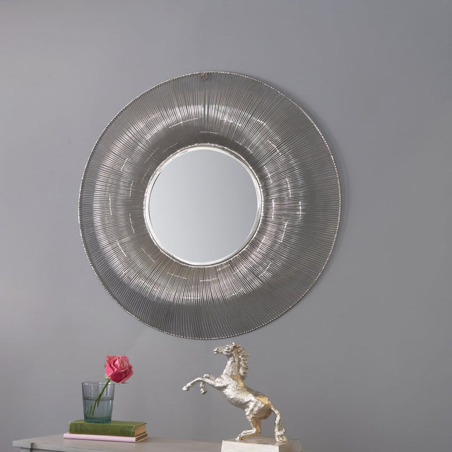 Ruma Silver Metal Wire Round Wall Mirror | Home  Accents | Rūma