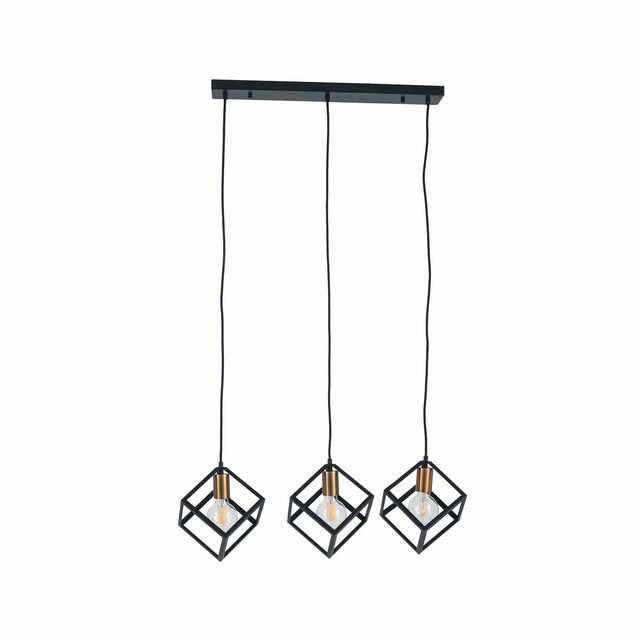 Ruma Matt Black Metal Three Cube Pendant | Lighting | Rūma