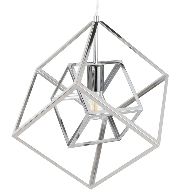 Ruma Silver Cube Pendant | Lighting | Rūma