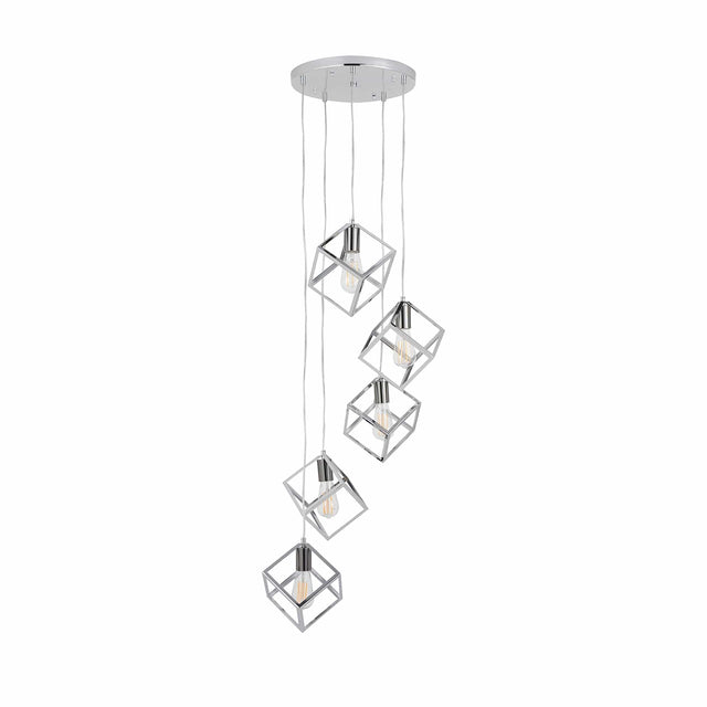 Ruma Silver Five Cube Pendant | Lighting | Rūma