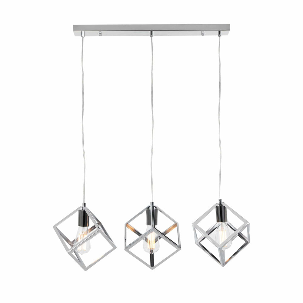 Ruma Silver Three Cube Pendant | Lighting | Rūma