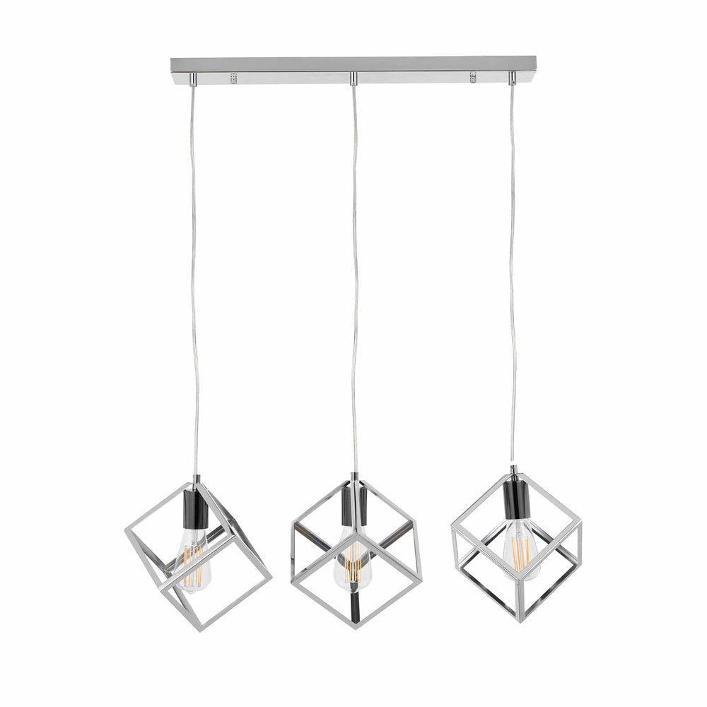 Ruma Silver Three Cube Pendant | Lighting | Rūma