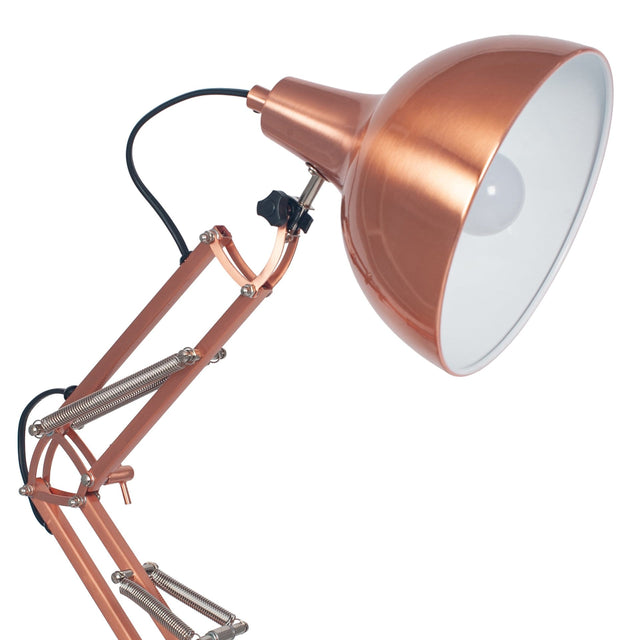 Ruma Brushed Copper Metal Task Table Lamp | Table Lamps | Rūma