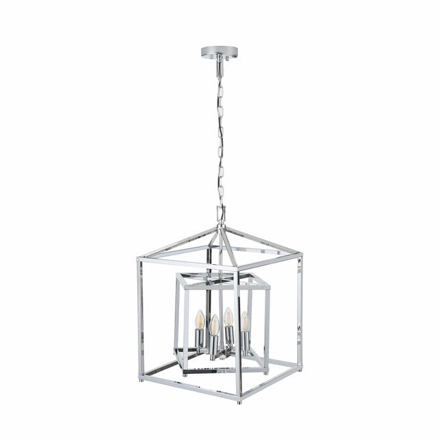 Anisette Nickel 4 Light Cube Pendant