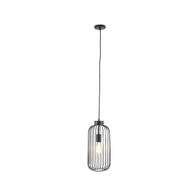 Ruma Matt Black Metal Wire Tall Pendant | Lighting | Ruma