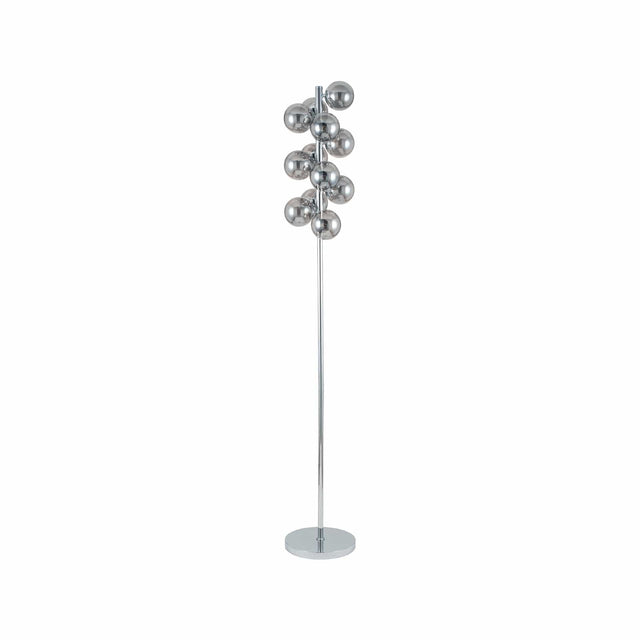 Ruma Smoke Glass Ball and Chrome Floor Lamp | Lighting | Ruma