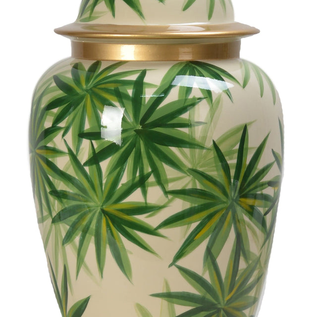Ruma Palm Leaf Ceramic Table Lamp | Home Lighting | Rūma