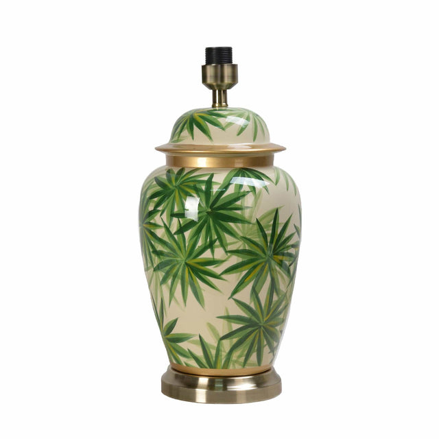 Ruma Palm Leaf Ceramic Table Lamp | Home Lighting | Rūma
