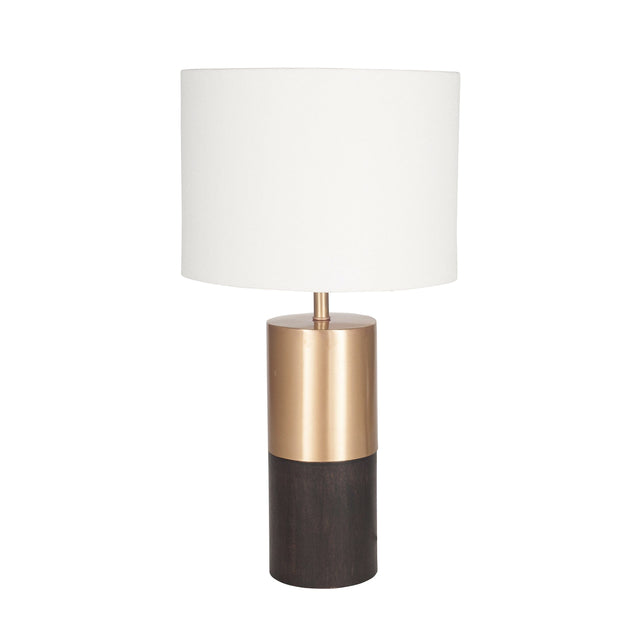 Ruma Dark Wood and Gold Table Lamp | Home Lighting | Rūma