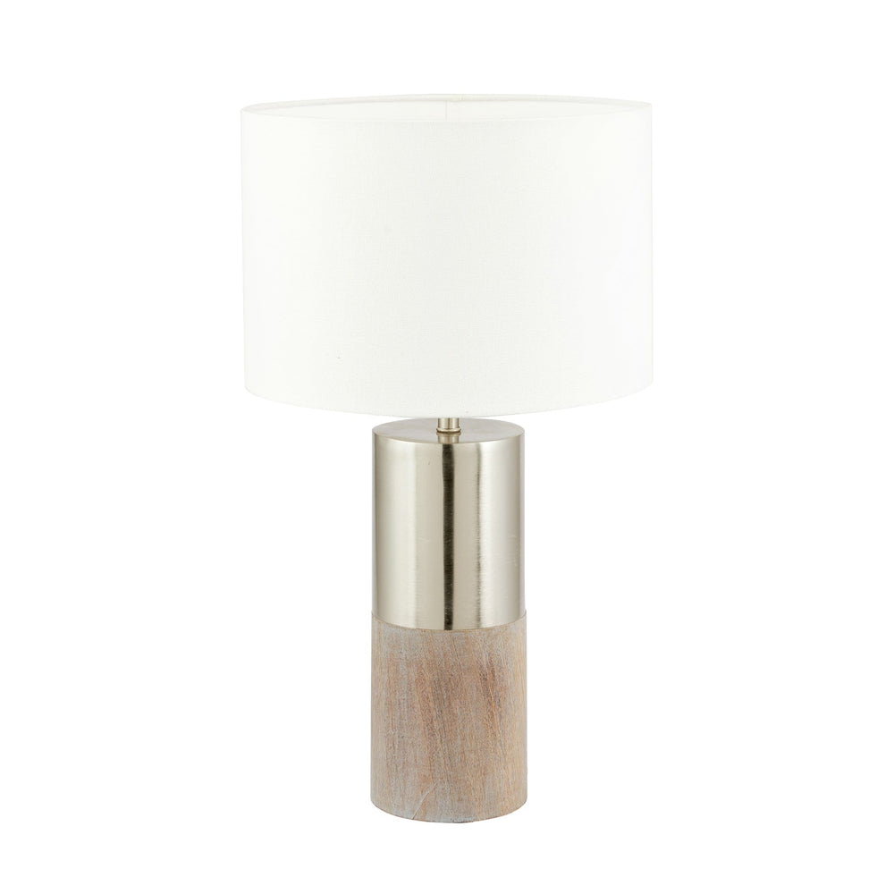 Ruma Grey Wood and Silver Table Lamp | Lighting | Rūma