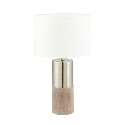 Ruma Grey Wood and Silver Table Lamp | Lighting | Rūma
