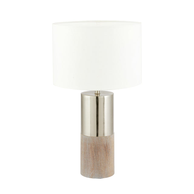 Ruma Grey Wood and Silver Table Lamp | Lighting | Rūma