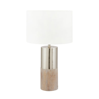 Ruma Grey Wood and Silver Table Lamp | Lighting | Rūma