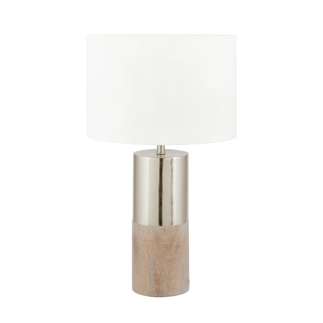 Ruma Grey Wood and Silver Table Lamp | Lighting | Rūma