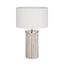 Audra White Wash Wood Column Table Lamp