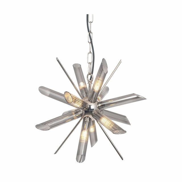 Ruma Smoke Glass and Silver Starburst Pendant Light | Lighting | Rūma