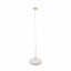 Ruma White Glass and Gold Ribbed Oval Pendant | Lighting | Rūma