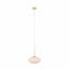 Ruma White Glass and Gold Ribbed Oval Pendant | Lighting | Rūma