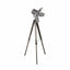 Bampton Grey Wood & Silver Metal Film Tripod Floor Lamp