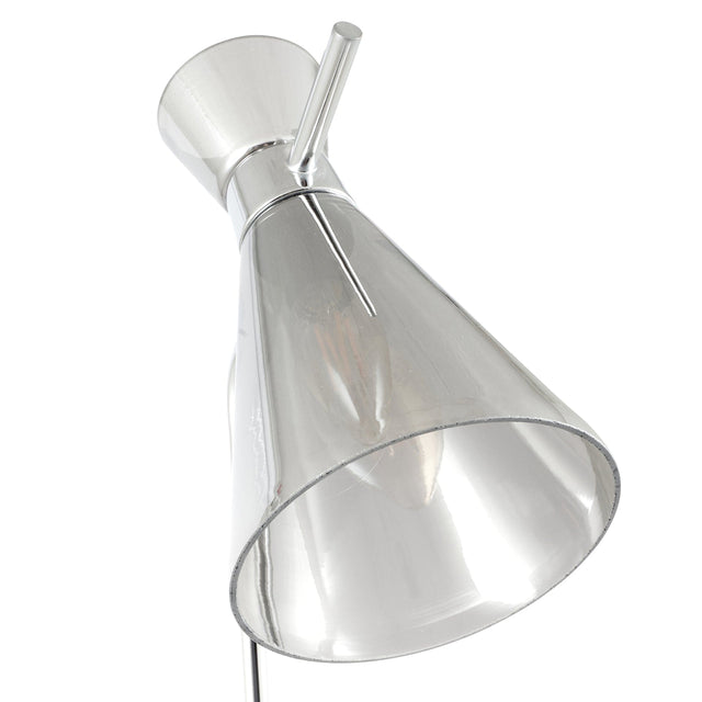 Ruma Smoke Glass and Silver Floor Lamp | Lighting | Rūma