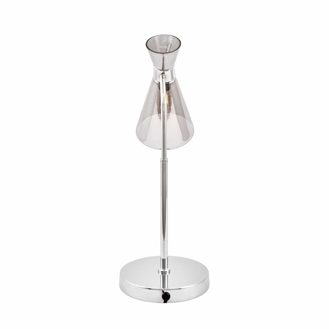 Ruma Smoke Glass and Silver Table Lamp | Lighting | Rūma