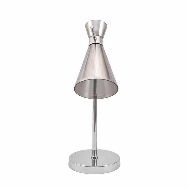 Ruma Smoke Glass and Silver Table Lamp | Lighting | Rūma