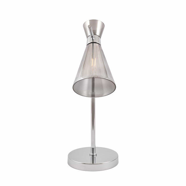 Ruma Smoke Glass and Silver Table Lamp | Lighting | Rūma