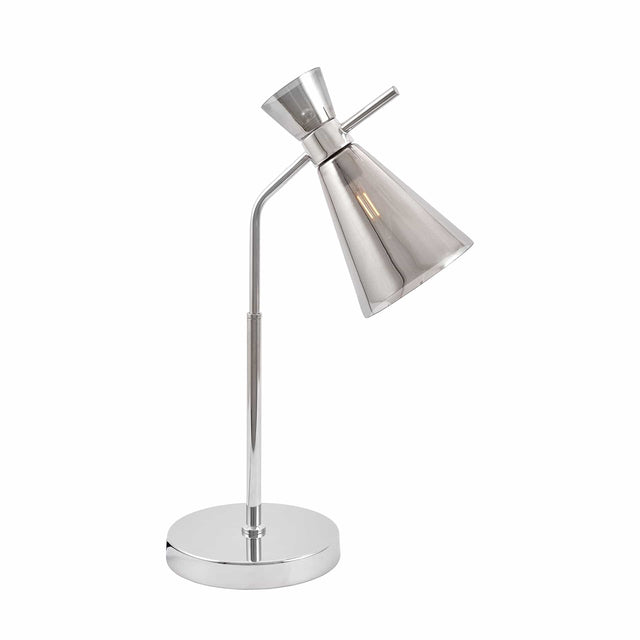 Ruma Smoke Glass and Silver Table Lamp | Lighting | Rūma