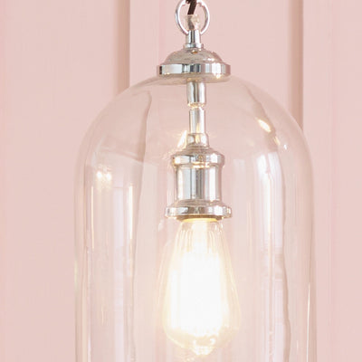Ruma Clear Glass and Silver Pendant | Lighting | Rūma