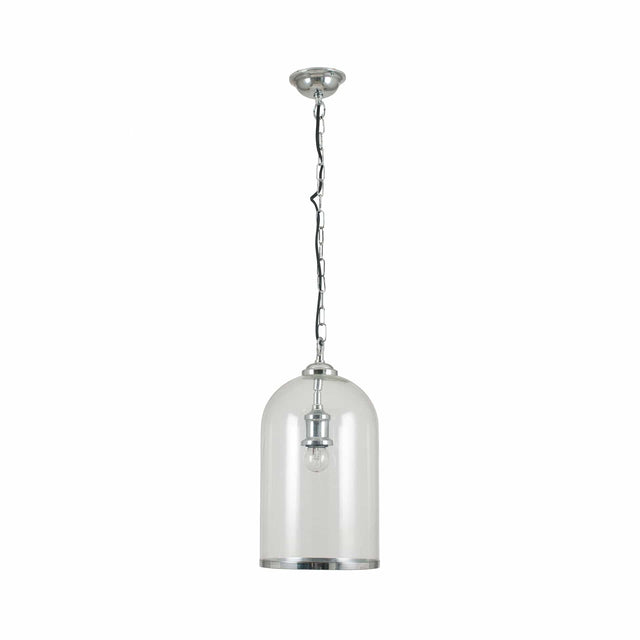 Ruma Clear Glass and Silver Pendant | Lighting | Rūma