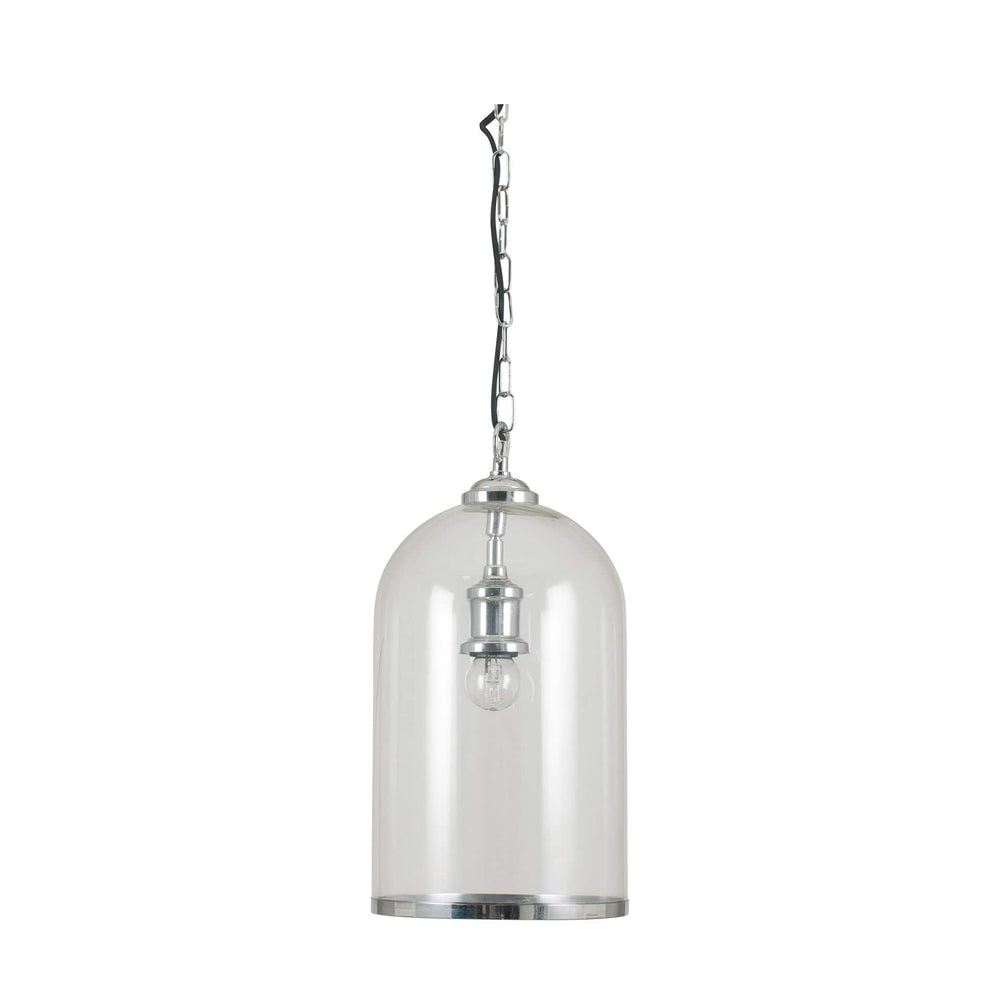 Ruma Clear Glass and Silver Pendant | Lighting | Rūma