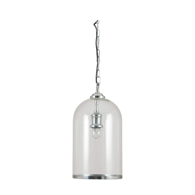 Ruma Clear Glass and Silver Pendant | Lighting | Rūma