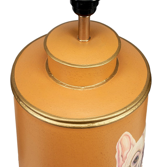 Ruma Boston Terrier Mustard Hand Painted Metal Table Lamp | Lighting | Rūma
